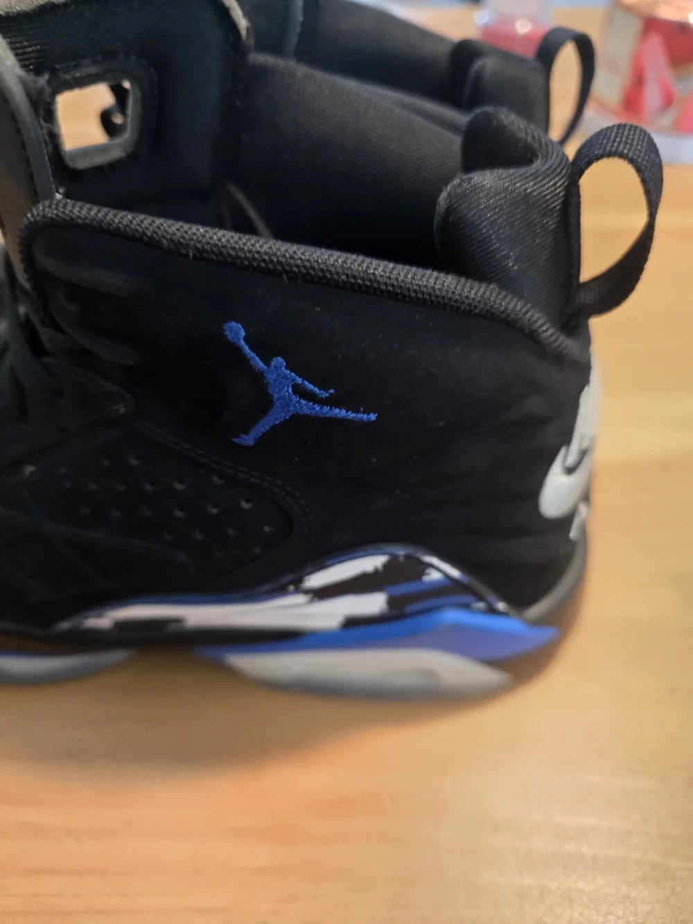 Jordan Air Jordan 6 Retro Black Blue High Top Suede Sneaker Men's Shoes Sz 7